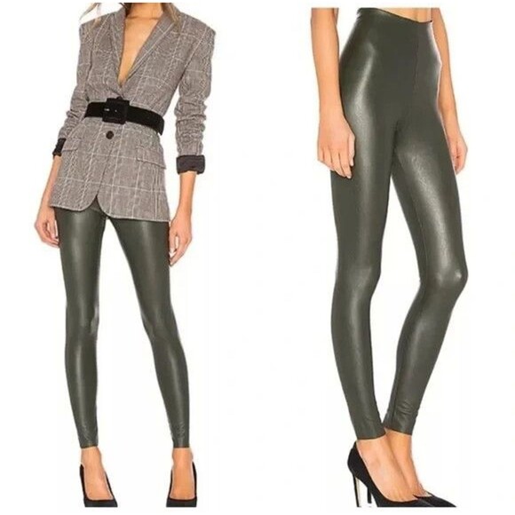 Commando Pants - Commando Perfect Control Faux Leather Legging in Pine Green XL